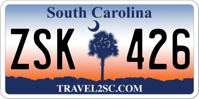 SC license plate ZSK426