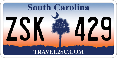 SC license plate ZSK429