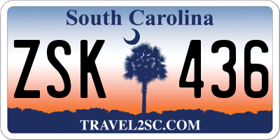 SC license plate ZSK436