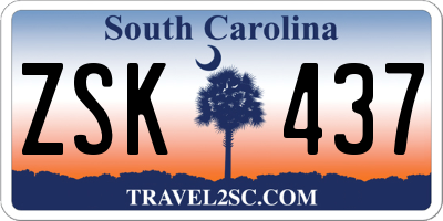 SC license plate ZSK437