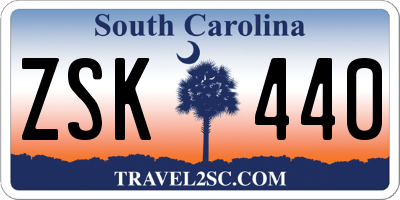 SC license plate ZSK440