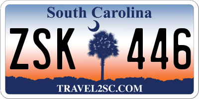 SC license plate ZSK446