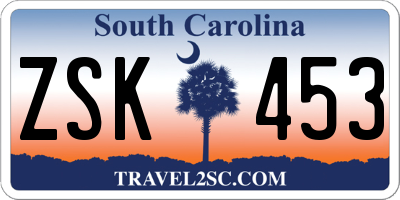 SC license plate ZSK453