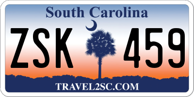 SC license plate ZSK459