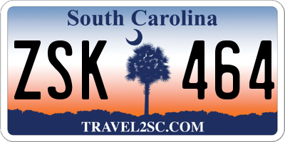 SC license plate ZSK464