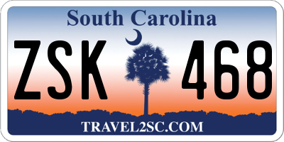 SC license plate ZSK468