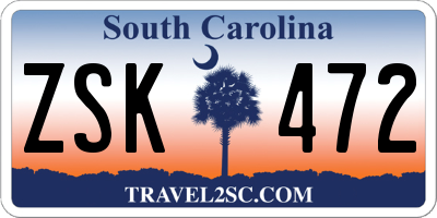 SC license plate ZSK472