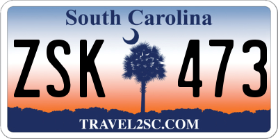 SC license plate ZSK473