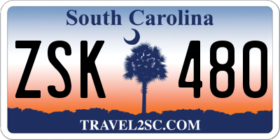 SC license plate ZSK480