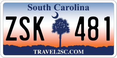 SC license plate ZSK481