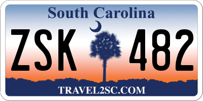 SC license plate ZSK482