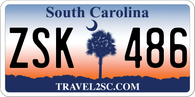 SC license plate ZSK486