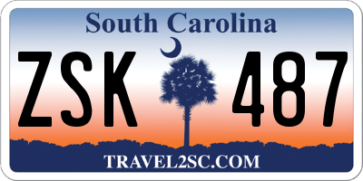 SC license plate ZSK487