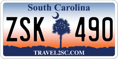 SC license plate ZSK490