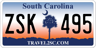 SC license plate ZSK495