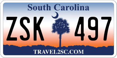 SC license plate ZSK497