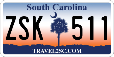 SC license plate ZSK511