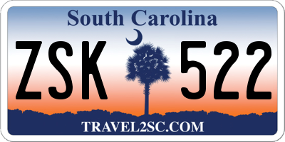 SC license plate ZSK522