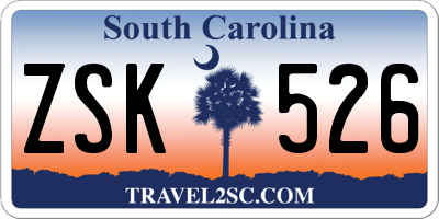 SC license plate ZSK526