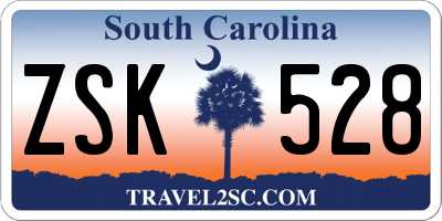 SC license plate ZSK528