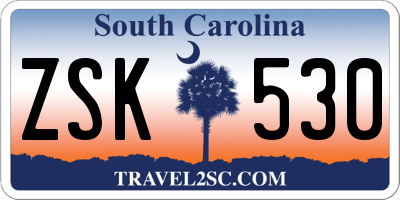 SC license plate ZSK530