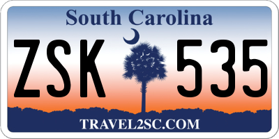 SC license plate ZSK535