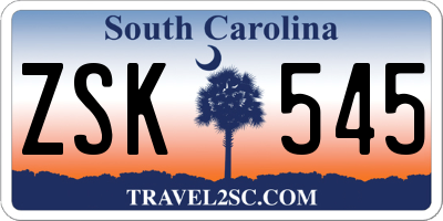 SC license plate ZSK545