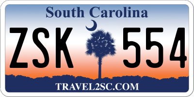 SC license plate ZSK554