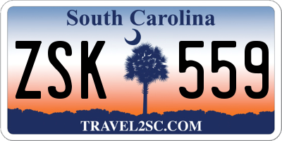 SC license plate ZSK559