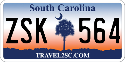 SC license plate ZSK564