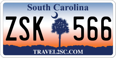 SC license plate ZSK566