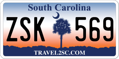 SC license plate ZSK569