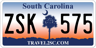 SC license plate ZSK575