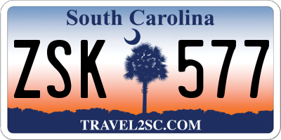 SC license plate ZSK577