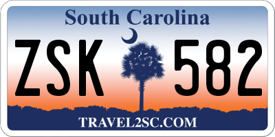 SC license plate ZSK582