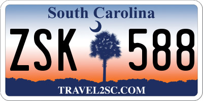 SC license plate ZSK588