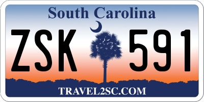 SC license plate ZSK591