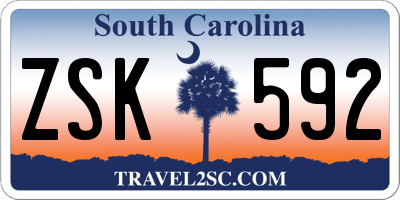 SC license plate ZSK592