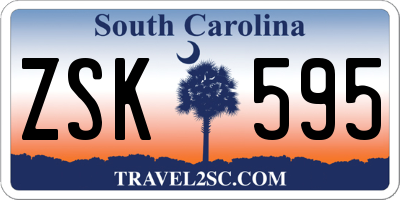 SC license plate ZSK595