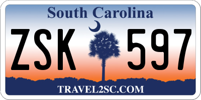 SC license plate ZSK597