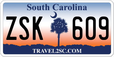 SC license plate ZSK609