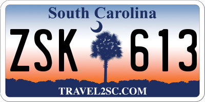 SC license plate ZSK613