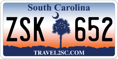 SC license plate ZSK652