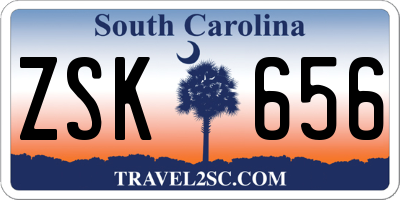 SC license plate ZSK656