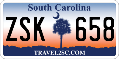 SC license plate ZSK658