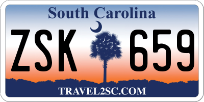 SC license plate ZSK659