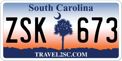 SC license plate ZSK673