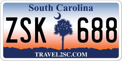 SC license plate ZSK688
