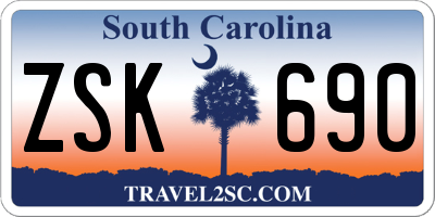 SC license plate ZSK690