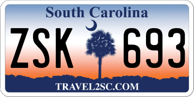SC license plate ZSK693